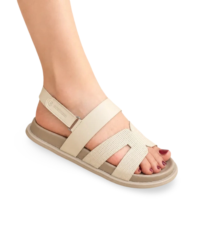 Sandale Orthopédique Pour Femmes - 100% cuir - Beige