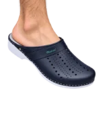 Sabot orthopédique en cuire bleu pour homme